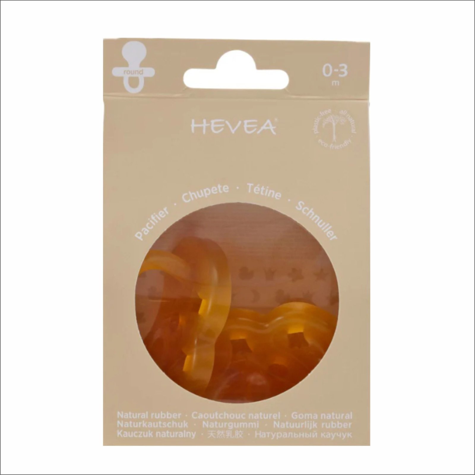 HEVEA čiulptukai ROUND, 0-3, natural2