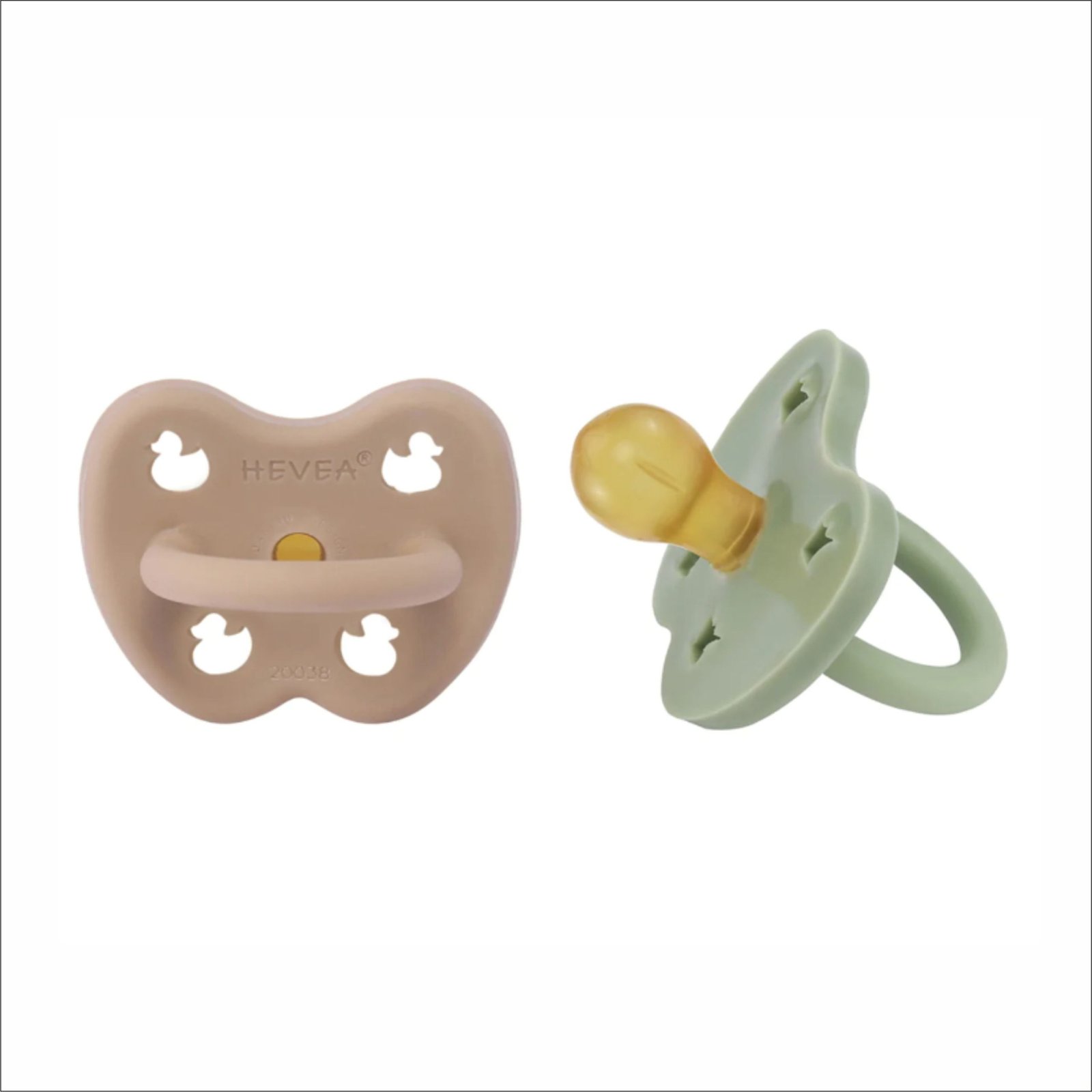 HEVEA čiulptukai ROUND, 3-36, Tan Beige & Moss Green2
